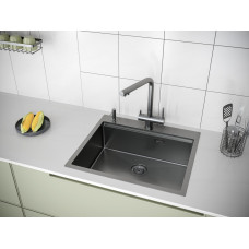 Мойка нерж. сталь KRONER-PRO 59, PM705951-GM, вороненая сталь, 590х510мм, Paulmark