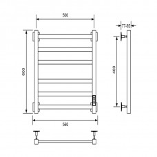 Полотенцесушитель электрический Veconi Черный 500x600 B6050B-A