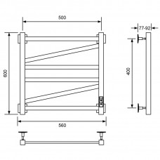 Полотенцесушитель электрический Veconi Черный 500x600 B6050B-C