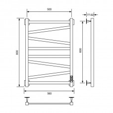 Полотенцесушитель электрический Veconi Черный 500x800 B8050B-C