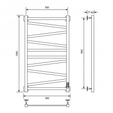 Полотенцесушитель электрический Veconi Черный 500x1000 B10050B-C
