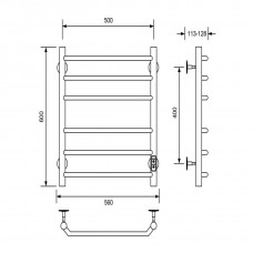 Полотенцесушитель электрический Veconi Хром 500x600 C6050CH-A