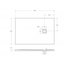 Поддон из искусственного мрамора Belbagno TRAY-MR-UNO-AH-120/80-35-NERO-CR