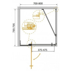 Душевой уголок Cezares SLIDER-AH-1-80-70/80-BR-Cr