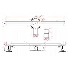 Душевой трап AltroBagno Trave 071220 MB(80)
