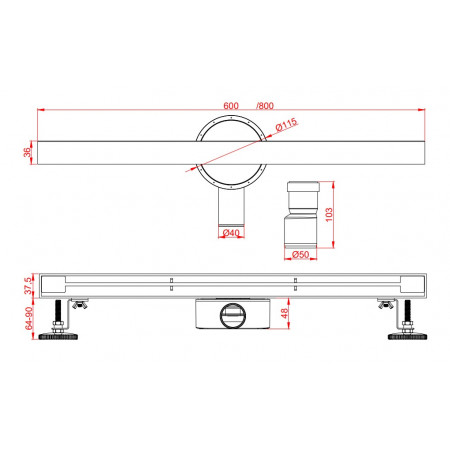 Душевой трап AltroBagno Trave 071220 MB(80) Душевой трап AltroBagno Trave 071220 MB(80)