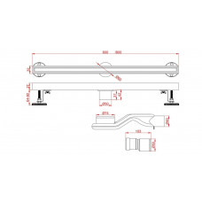 Душевой трап под плитку AltroBagno Supremo 071235 GM (80)