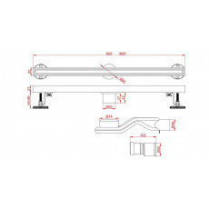 Душевой трап под плитку AltroBagno Supremo 071235 GM (80)