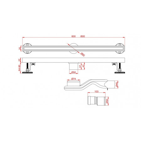 Душевой трап под плитку AltroBagno Supremo 071235 GM (80) Душевой трап под плитку AltroBagno Supremo 071235 GM (80)