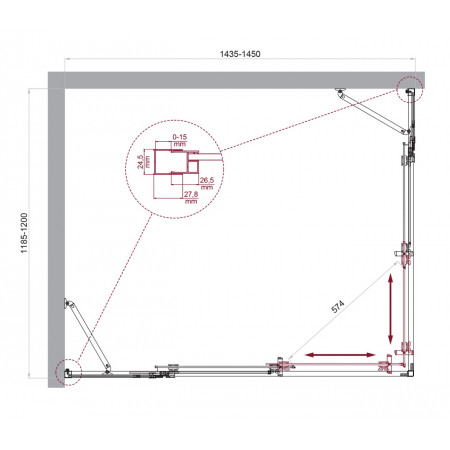 Душевой уголок LUCE-AH-22-145/120-C-Cr Душевой уголок LUCE-AH-22-145/120-C-Cr