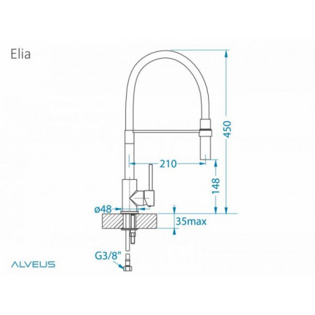 Смеситель для мойки ALVEUS ELIA chr МСП Смеситель для мойки ALVEUS ELIA chr МСП