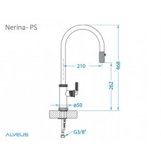 Смеситель для мойки ALVEUS NERINA-PS BLACK МСП