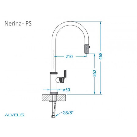 Смеситель для мойки ALVEUS NERINA-PS BLACK МСП Смеситель для мойки ALVEUS NERINA-PS BLACK МСП