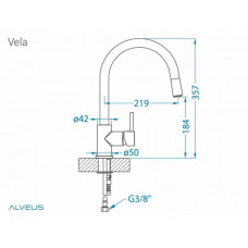 Смеситель для мойки ALVEUS VELA-P chr МСП