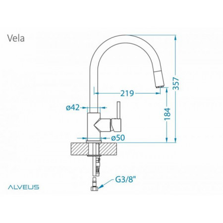 Смеситель для мойки ALVEUS VELA-P chr МСП Смеситель для мойки ALVEUS VELA-P chr МСП