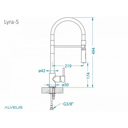 Смеситель для мойки ALVEUS LYRA-S chr МСП Смеситель для мойки ALVEUS LYRA-S chr МСП