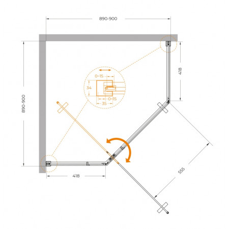 Душевой уголок Cezares PLANE-P-1-90-C-BORO, 90х90х195, профиль брашированное золото, стекло прозрачное Душевой уголок Cezares PLANE-P-1-90-C-BORO, 90х90х195, профиль брашированное золото, стекло прозрачное