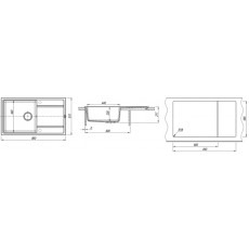 Мойка кварцевая  Florentina  Липси 860 грей (860 х 510)