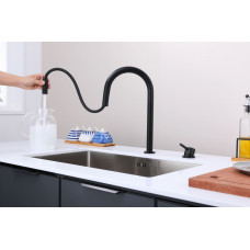 Смеситель для кухни ESTETICA с фильтром и выдвижным изливом, антрацит Paulmark Es218006-AN