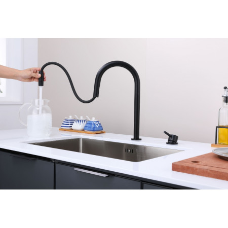 Смеситель для кухни ESTETICA с фильтром и выдвижным изливом, антрацит Paulmark Es218006-AN