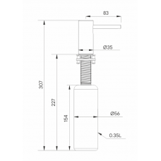 Дозатор для жидкого мыла STORK, D006-AN, антрацит, Paulmark