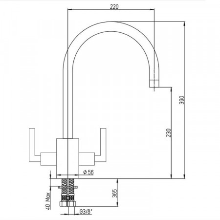 64CR490Q12QKM, хром CROMO3 Смеситель для кухни Paini Cucina 64CR490Q12QKM 64CR490Q12QKM, хром CROMO3 Смеситель для кухни Paini Cucina 64CR490Q12QKM