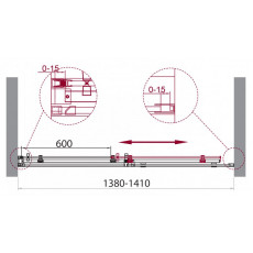 Душевая дверь BelBagno ACQUA-BF-1-140-C-Cr