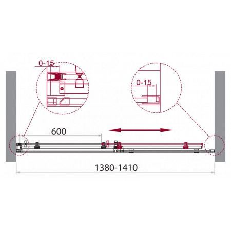 Душевая дверь BelBagno ACQUA-BF-1-140-C-Cr