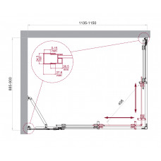 Душевой уголок BelBagno LUCE-AH-21-115/90-C-Cr