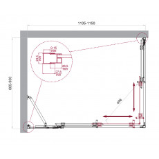 Душевой уголок BelBagno LUCE-AH-21-115/90-C-Cr