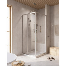 Душевой уголок Cezares RELAX-304-A-2-90-C-CR, 90х90х200, профиль хром, стекло прозрачное