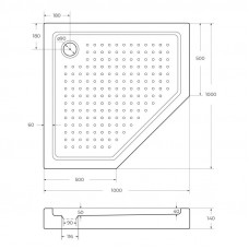Поддон акриловый 100х100 Cezares TRAY-A-P-100-15-W с сифоном