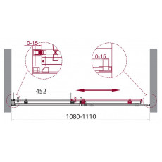 Душевая дверь BelBagno ACQUA-BF-1-110-C-Cr