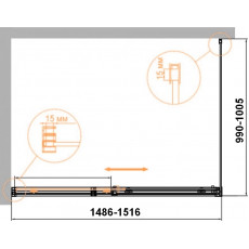 Душевой уголок Cezares DDUET SOFT-M-AH-1-150/100-C-Cr