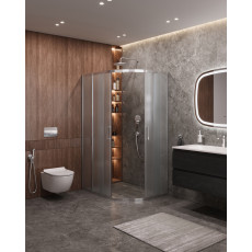 Душевой уголок Cezares MOLVENO-RH-2-110/90-P-Cr, 110х90х195, профиль хром, стекло Punto матовое