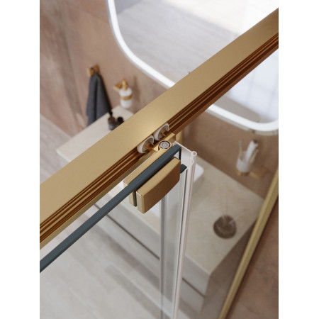 Душевой уголок Cezares LUX-AH-FS-11-120/90-C-BORO, 120х90х195, профиль брашированное золото, прозрачное стекло Душевой уголок Cezares LUX-AH-FS-11-120/90-C-BORO, 120х90х195, профиль брашированное золото, прозрачное стекло