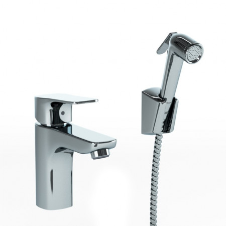 Смеситель для раковины низкий хром P4CR205/574 Viva Style с гигиеническим душем Paini Смеситель для раковины низкий хром P4CR205/574 Viva Style с гигиеническим душем Paini