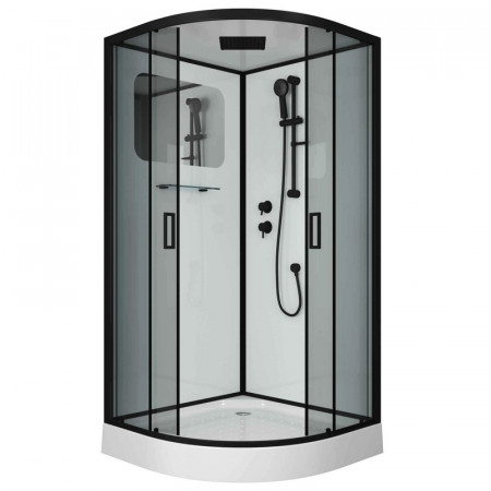 Душевая кабина Niagara Premium NG-6901-01 BLACK (90х90х210) низкий поддон(16 см),черный,стекло тонированное,4 места