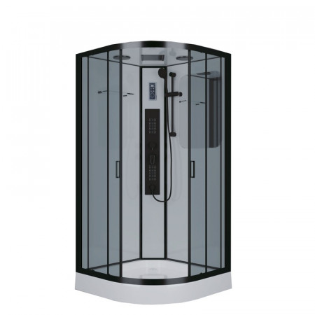 Душевая кабина Niagara Premium NG-6901-01G BLACK (90х90х210) низкий поддон(16 см),черный,стекло тонированное,4 места