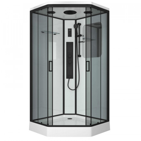 Душевая кабина Niagara Premium NG-6901-01GD BLACK (90х90х220) низкий поддон(16см),черный,стекло тонированное,4 места