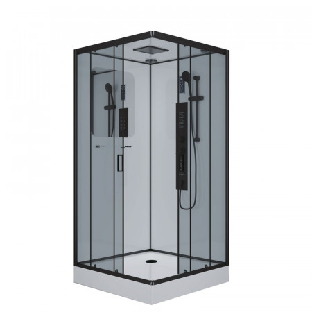 Душевая кабина Niagara Premium NG-6901-01GQ BLACK (90х90х210) низкий поддон(16 см),черный,стекло тонированное,4 места