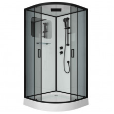 Душевая кабина Niagara Premium NG-6902-01 BLACK (100х100х210) низкий поддон(16 см),черный,стекло тонированное,4 места