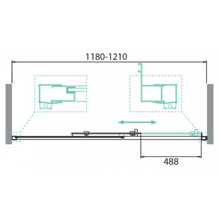 Дверь в проём BelBagno DUE-BF-1-120-C-Cr