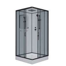 Душевая кабина Niagara Premium NG-6902-01Q BLACK (100х100х210) низкий поддон(16 см),черный,стекло тонированное,4 места
