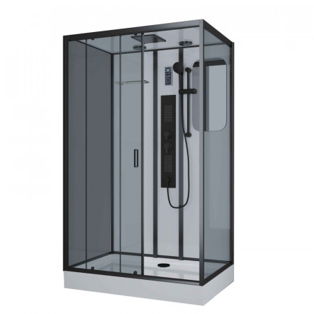 Душевая кабина Niagara Premium NG-6912-01GQL BLACK (120х80х210) низкий поддон(16 см),черный,стекло тонированное,5 мест