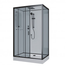 Душевая кабина Niagara Premium NG-6912-01QL BLACK (120х80х210) низкий поддон(16 см),черный,стекло тонированное,4 места