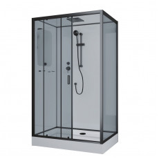 Душевая кабина Niagara Premium NG-6912-01QL BLACK (120х80х210) низкий поддон(16 см),черный,стекло тонированное,4 места