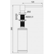 PT-SD02-CR Дозатор для жидкого мыла, встраиваемый, хром(PANTA)