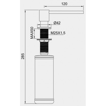 PT-SD02-BG Дозатор для жидкого мыла, встраиваемый, матовое золото(PANTA) PT-SD02-BG Дозатор для жидкого мыла, встраиваемый, матовое золото(PANTA)