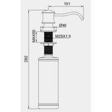 PT-SD03-MB Дозатор для жидкого мыла, встраиваемый, матовый черный(PANTA)